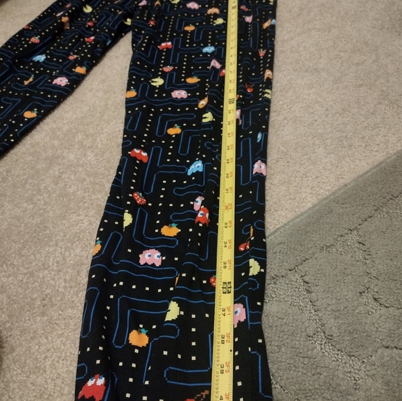 Pac Man Pants Mens Medium Black Elastic Waist Drawstring Sleepwear Pajama NWT - Picture 5 of 6